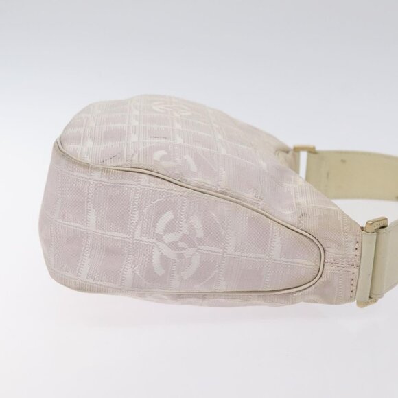 CHANEL New Travel Line Shoulder Bag Nylon Pink Gold CC Auth bs27338 - Picture 6 of 16